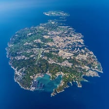 Aerial view of Malta in the Mediterranean Sea