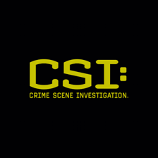 A title card from the television franchise CSI: Crime Scene Investigation.
