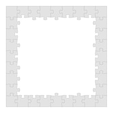 A partially assembled jigsaw puzzle showing its straight-edged border.