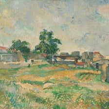 A colorful landscape painting by Paul Cézanne