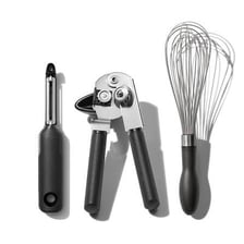 OXO kitchen tools, including utensils and a food-preparation gadget