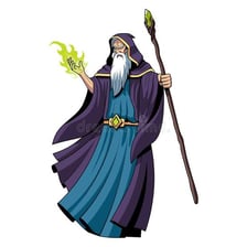 An illustrative depiction of a sinister, wicked character