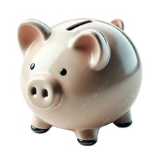A close-up view of the coin slot on a piggy bank.