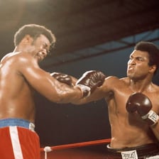 Muhammad Ali boxing during the Rumble in the Jungle era