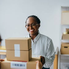 A person waiting expectantly for a delivery