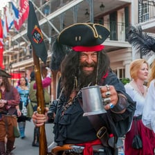 A person dressed as a pirate for Talk Like a Pirate Day