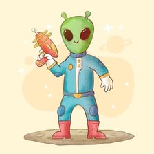 An illustrated extraterrestrial creature