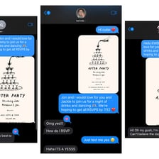 A person sending an invitation on a phone