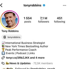 A social media profile showing a short biography section
