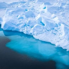 A chunk of sea ice floating in the Arctic Ocean