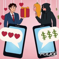 An illustration of a deceptive online dating profile