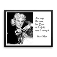 A portrait of actor and wit Mae West.