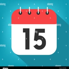 A calendar page with the number 15 marked as the date.