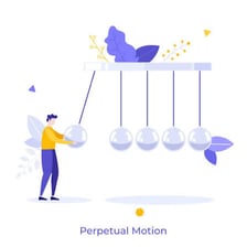 A simple scene depicting movement back and forth
