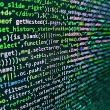 HTML markup displayed on a web developer’s computer screen