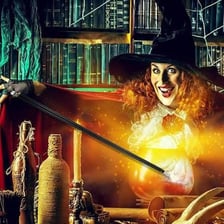 A magician using a prop while performing onstage