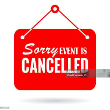 An event notice marked as cancelled