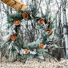 Winter holiday scene associated with Yule and Christmas