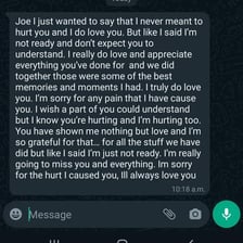 A person sending a goodbye message on a smartphone.