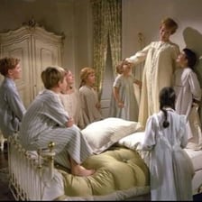Maria singing in a scene associated with “My Favorite Things” from The Sound of Music