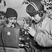 Navajo Code Talkers in military uniform during World War II