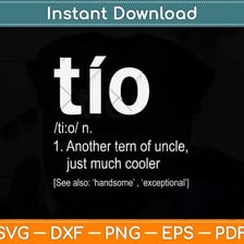 A family illustration representing a Spanish-speaking uncle.