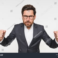 A person displaying an angry expression.