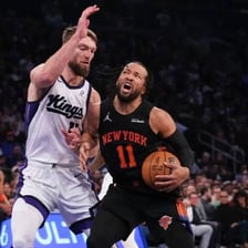 A professional basketball game featuring NBA players.
