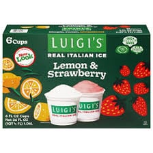 A cup of colorful Italian ice.