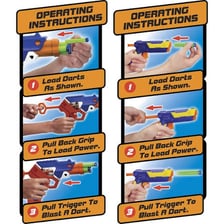 Nerf toy blaster with colorful foam darts