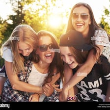 A group of people laughing and enjoying time together