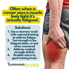 A tired marathon runner stretching sore legs after a race