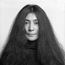 A portrait of artist and musician Yoko Ono