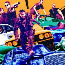 An energetic action scene depicting rapid movement.