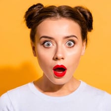 A person reacting with awe to a spectacular sight