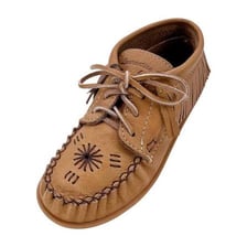 A soft leather moccasin shoe