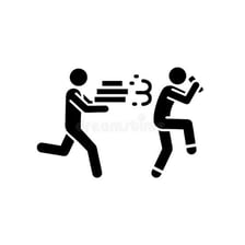 An illustration of a person escaping from pursuit.