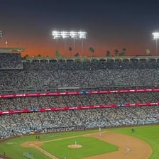 A baseball game being played in a stadium during the World Series.