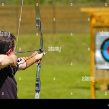 Archer taking aim at a target