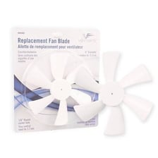 An electric fan with its blades spinning.