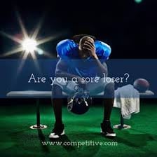 A disappointed competitor reacting after a loss