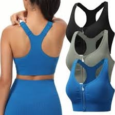 A supportive bra displayed as a clothing garment