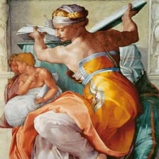 A wall fresco painted on plaster in an Italian-style interior.