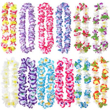 A colorful Hawaiian flower lei