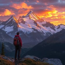 A grand mountain landscape intended to evoke awe