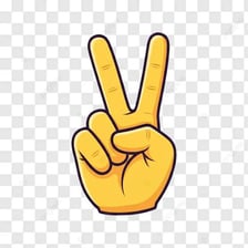 Hand making a two-finger peace sign