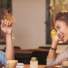 A couple sharing an affectionate conversation