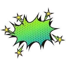 A comic-book-style sci-fi energy blast