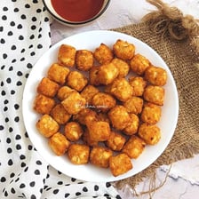 A serving of golden-brown tater tots