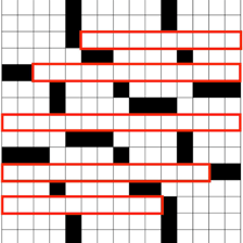 A grid with its top row highlighted
